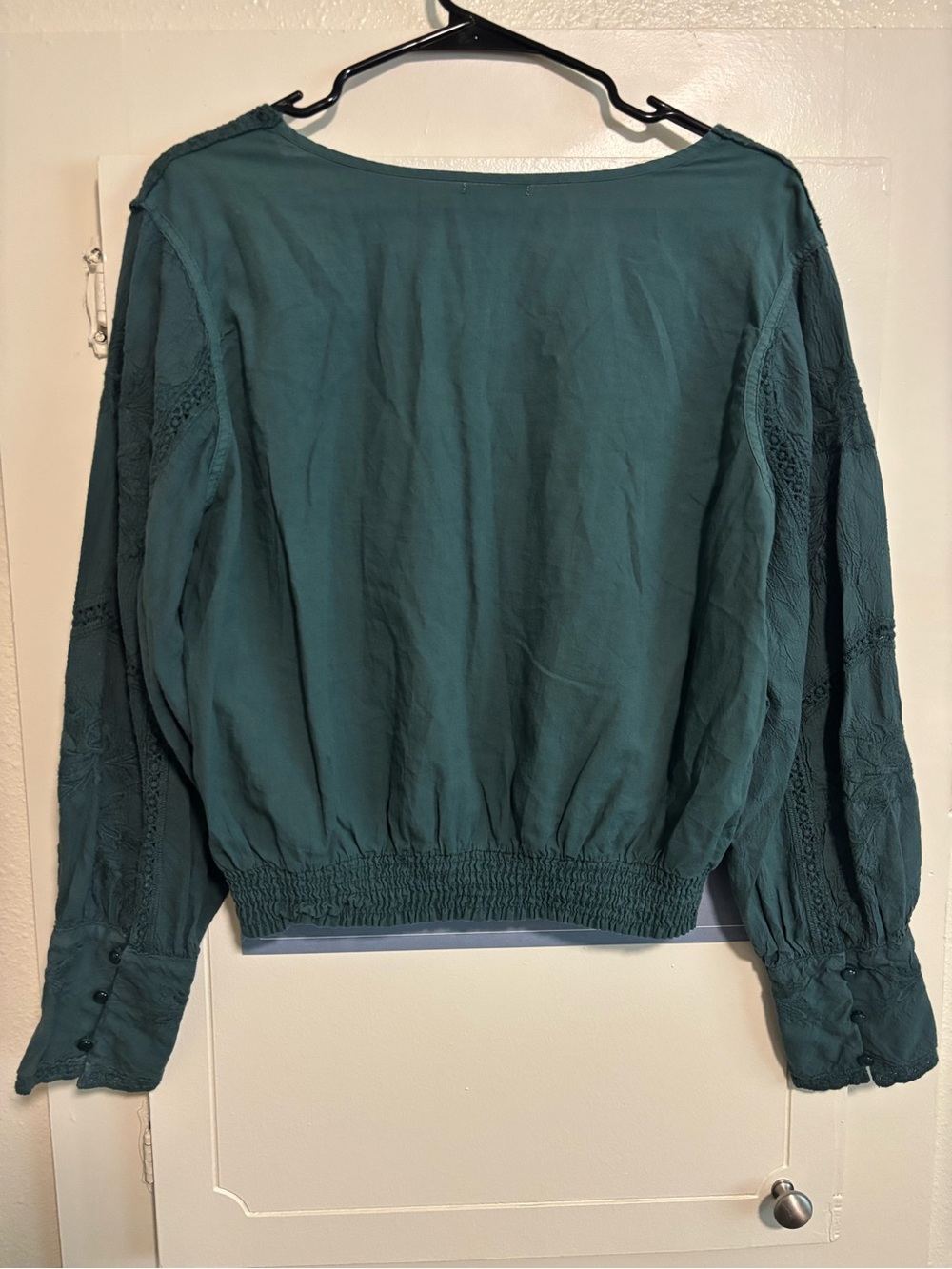 Ultra Pink Embroidered Square-Neck Blouse - Teal - Size xl - Picture 2 of 7
